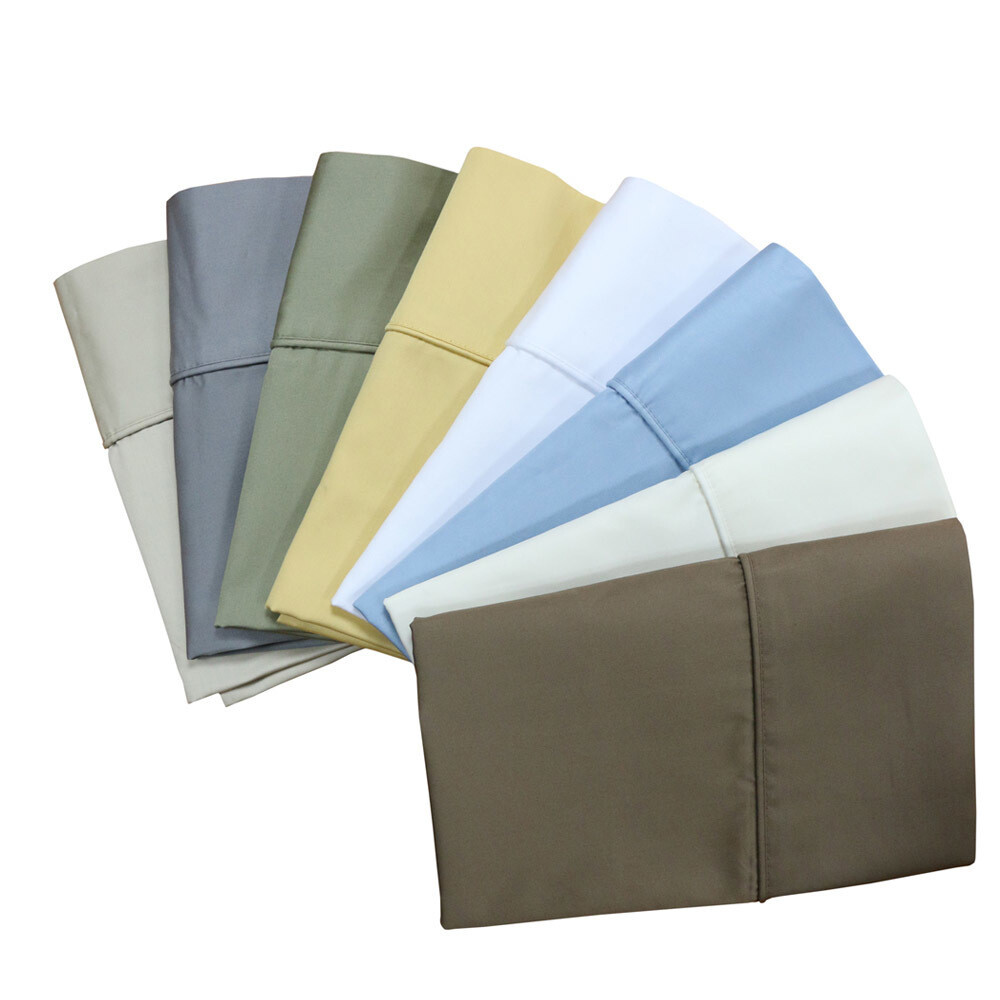 TBM LUXURY 2PC OVERSIZED PILLOWCASE 600TC SOLID COLORS 100% EGYPTIAN COTTON