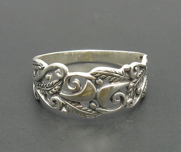 Stylish Genuine Sterling Silver Ring Solid 925 Flower Handmade