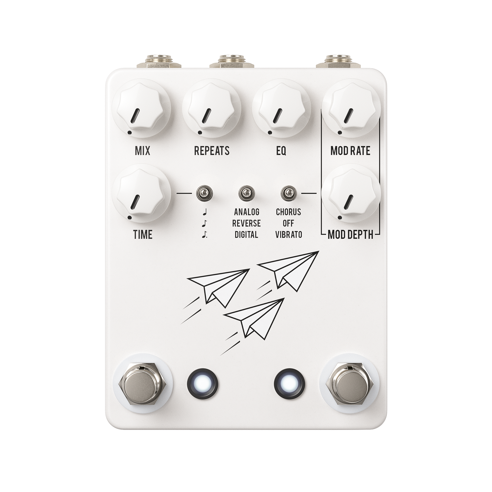 JHS Pedals Flight Delay Reverse Analog Digital Chorus Vibrato White