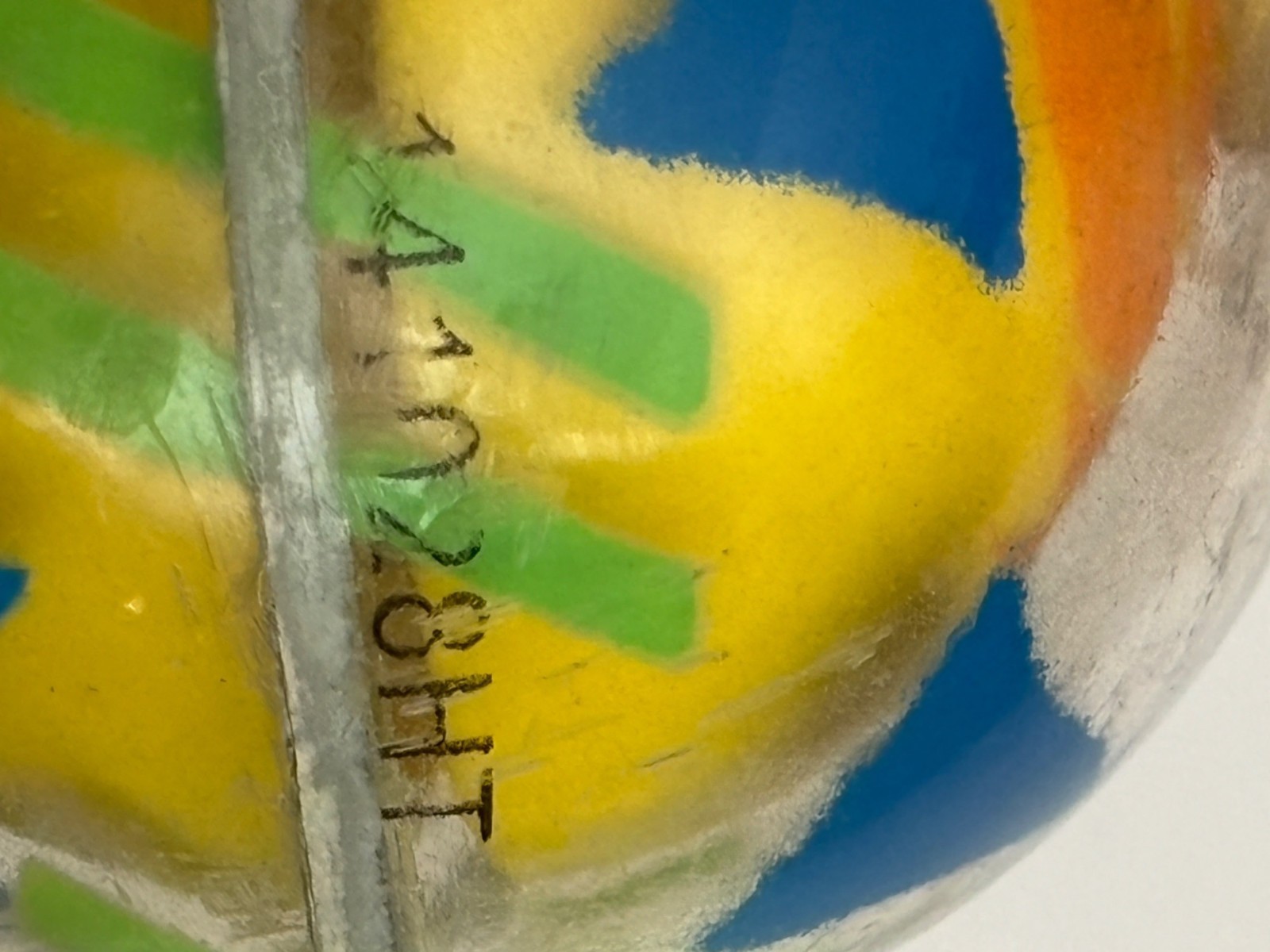 2003 Big Time Toy Co Yo-Yo Ball With Swirl Design And Yellow Ring Handle