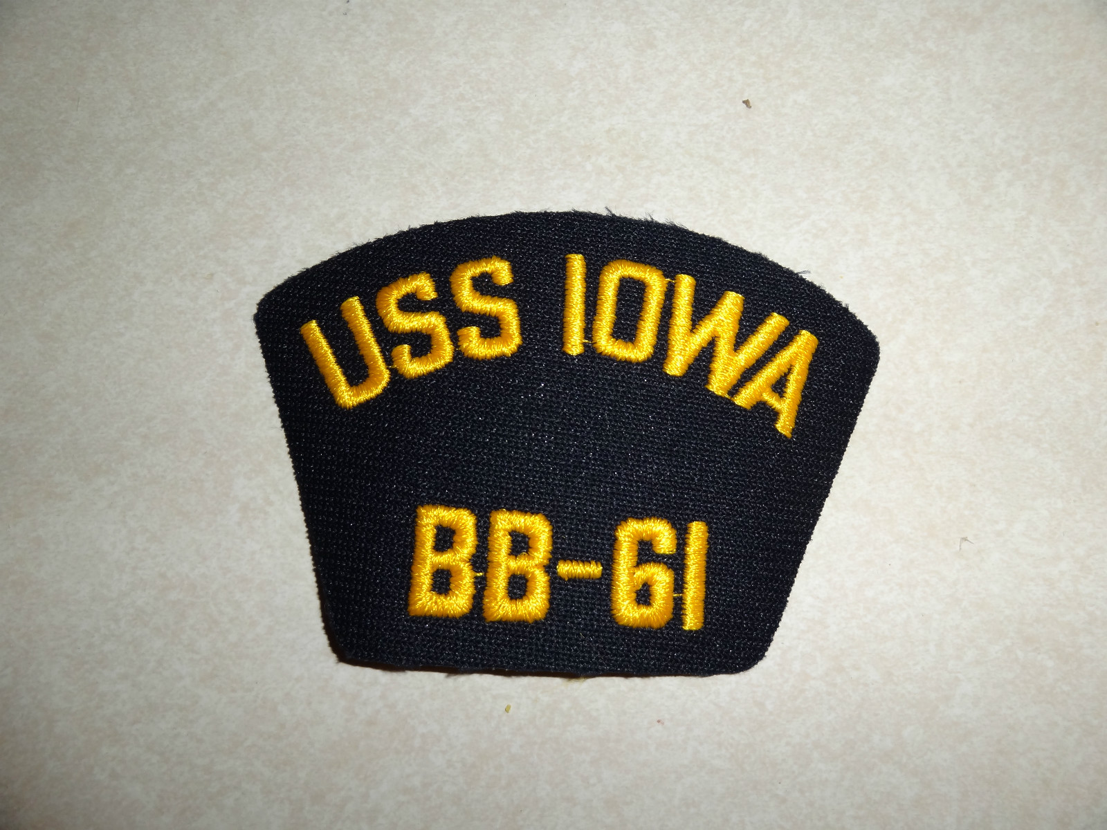 MILITARY HAT PATCH US NAVY USS IOWA BB-61