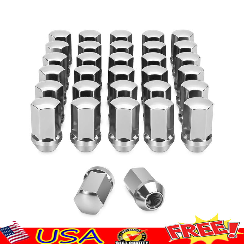 32 Pcs Chrome M14x1.5 Lug Nuts Replacement Chevy Silverado GMC Sierra 2500 3500