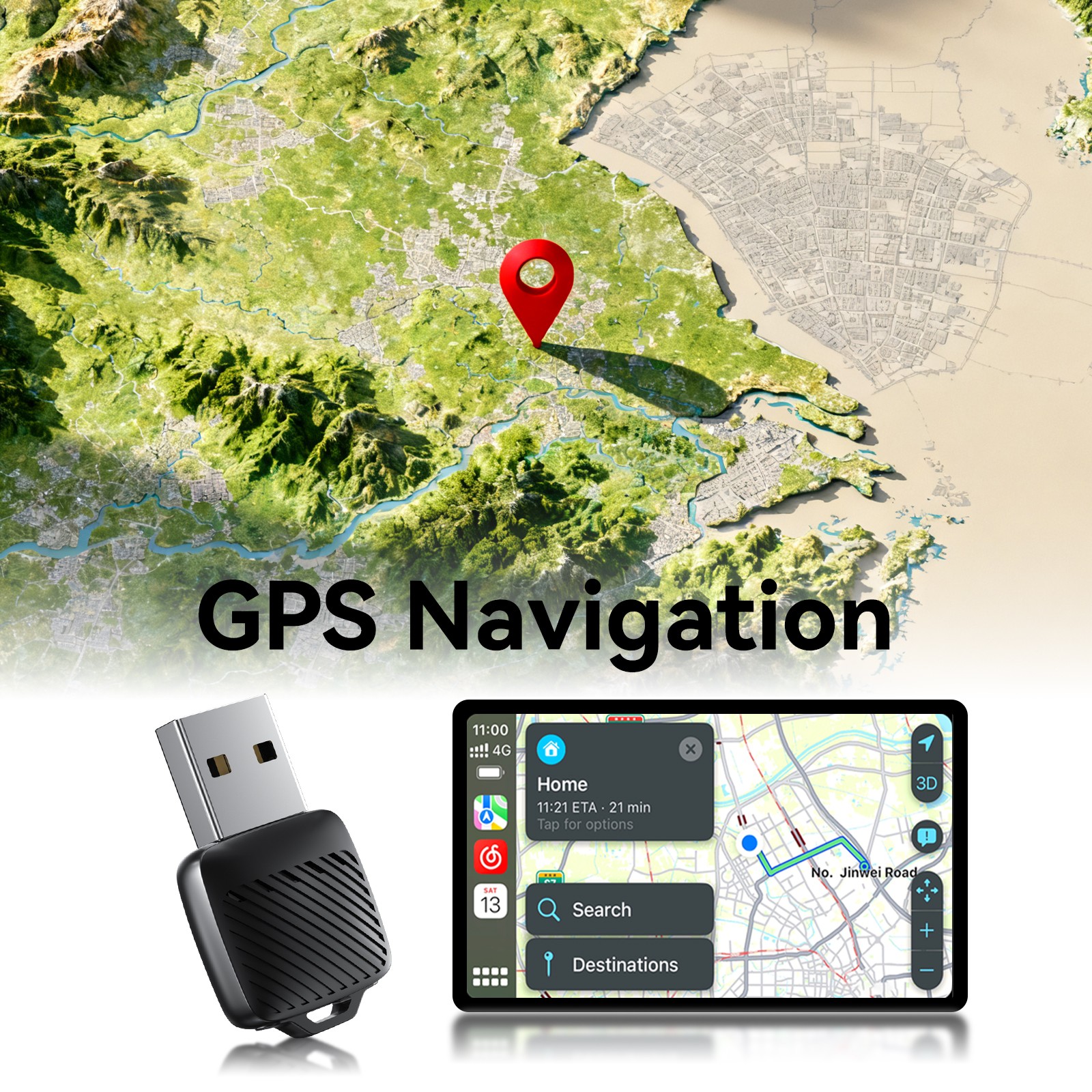 2 In1 Wireless Carplay&Android Auto Adapter Wired To Wireless Carpay