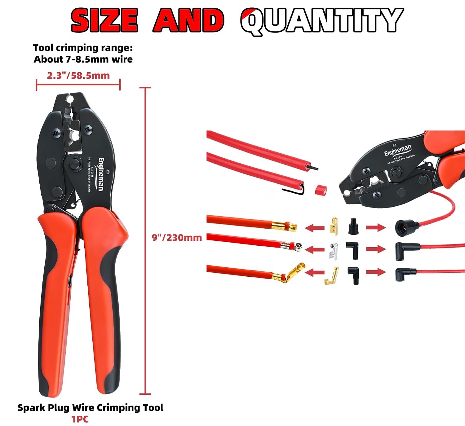Spark Plug Wire Crimping Tool Kit EM 2048 Crimp Pliers Spark Plug Stripping