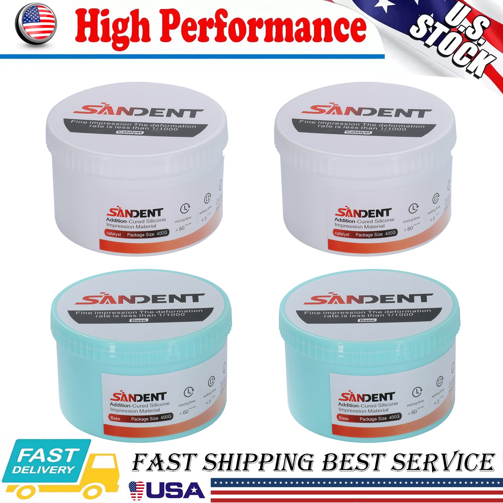 1-2 Set Dental Addition-Cured Silicone Impression Material Heavy Body Putty Soft