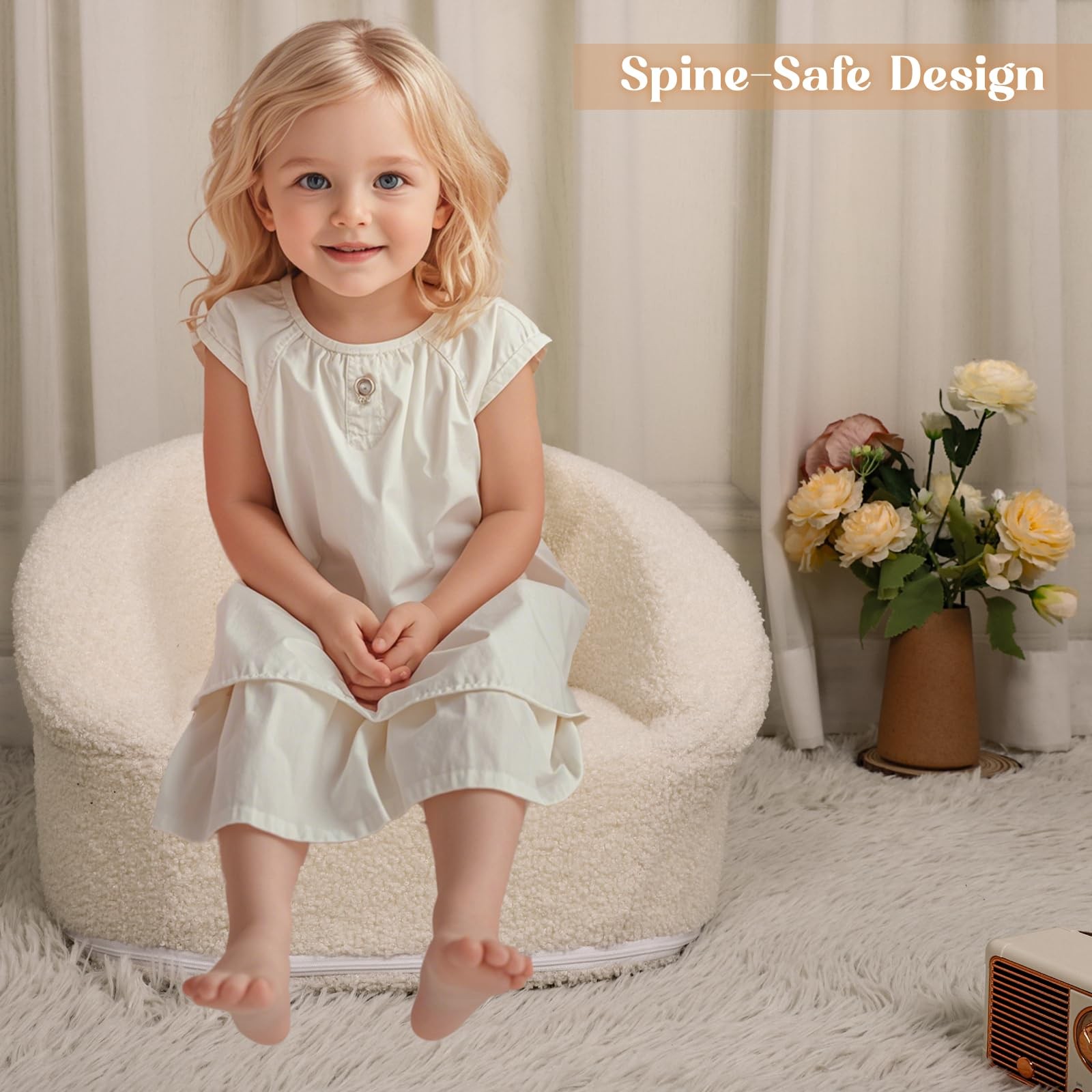 Mini Chair Comfy 1-2 Years Old - 17.3'' Compact Couch with Carry Handle, Soft...