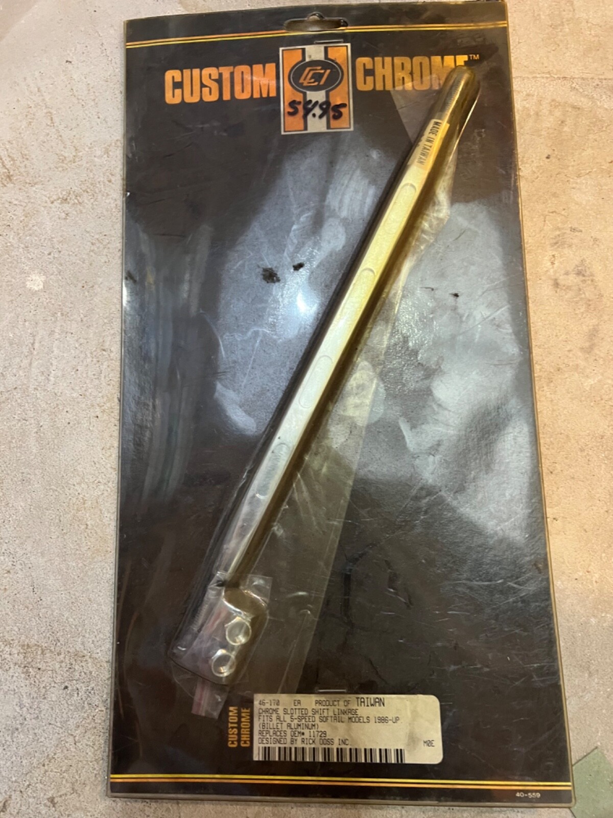 CUSTOM CHROME SLOTTED SHIFT LINKAGE SOFTAIL '86-UP 45-170 BRAND NEW