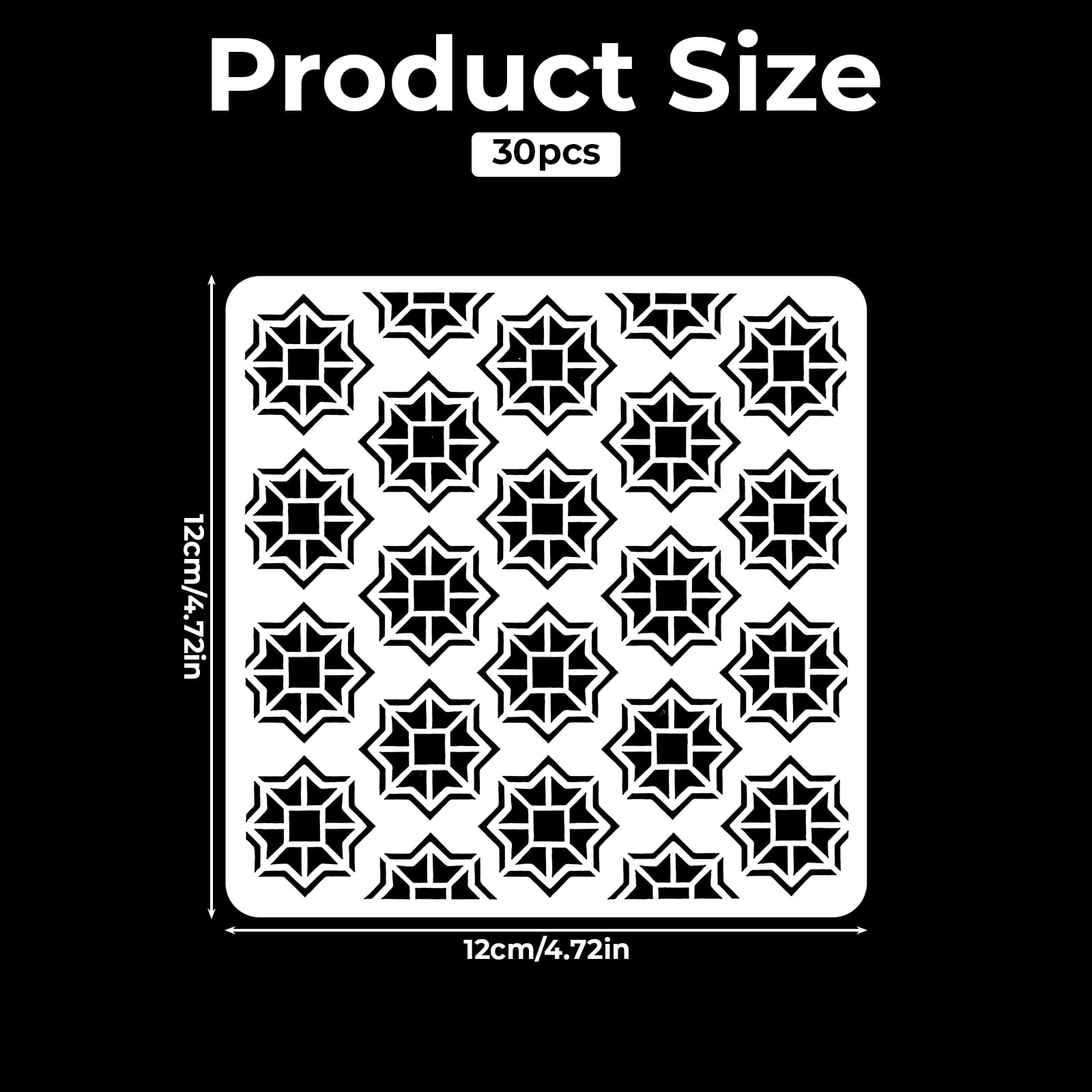 30 Pcs Plastic Sashiko Stencil 4.7 X 4.7 Inch Geometric Sashiko Pattern Template