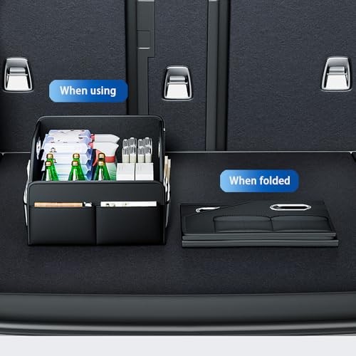 22.5L Leather Material Car Trunk Storage Box Multifunctional Organizer