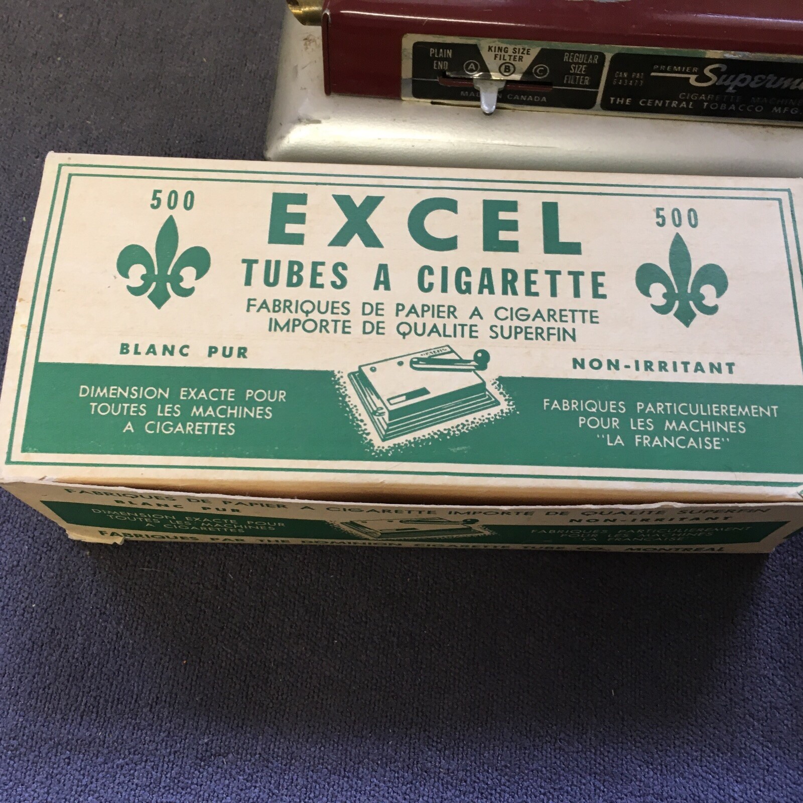 Vintage Premier Suprematism Cigarette Roller And Tubes Used Untested