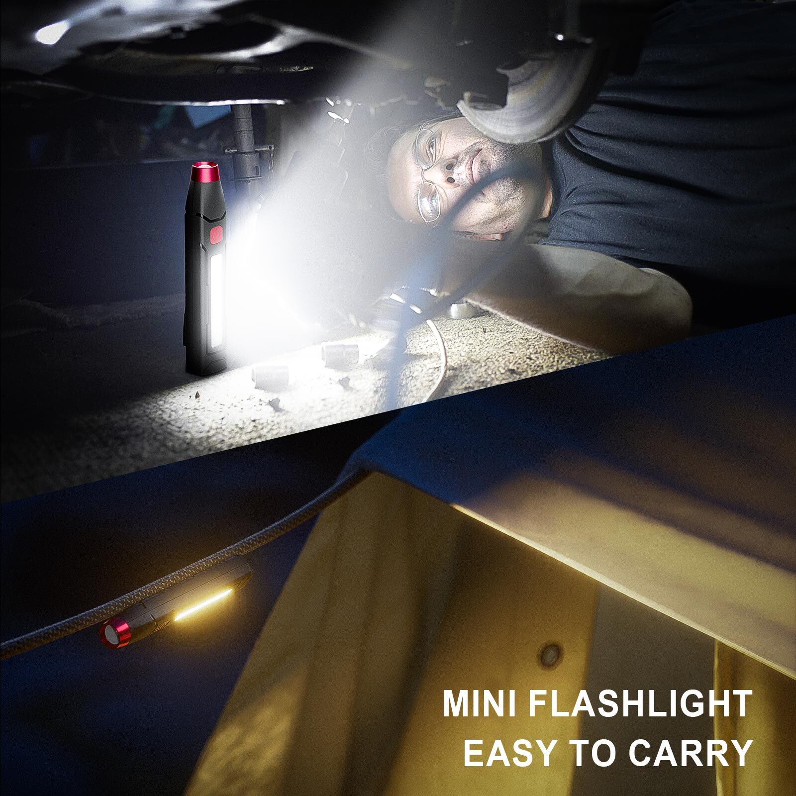 Rechargeable Magnetic LED Flashlight High Lumen Emergency EDC Triple Light Camp