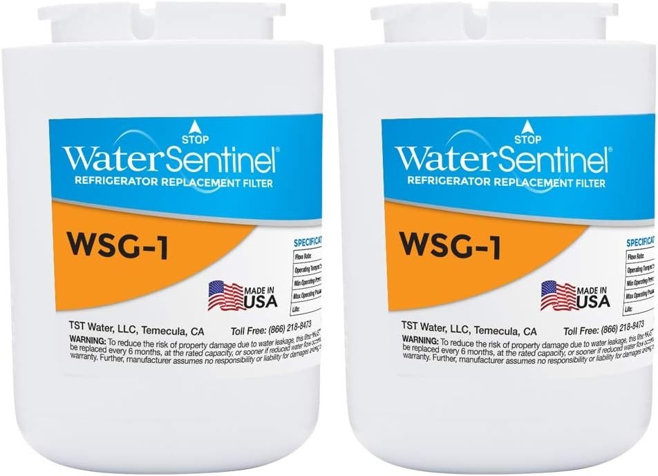 WaterSentinel WSG-1 Refrigerator Replacement Filter: Fits GE MWF Fil - Lot of 2