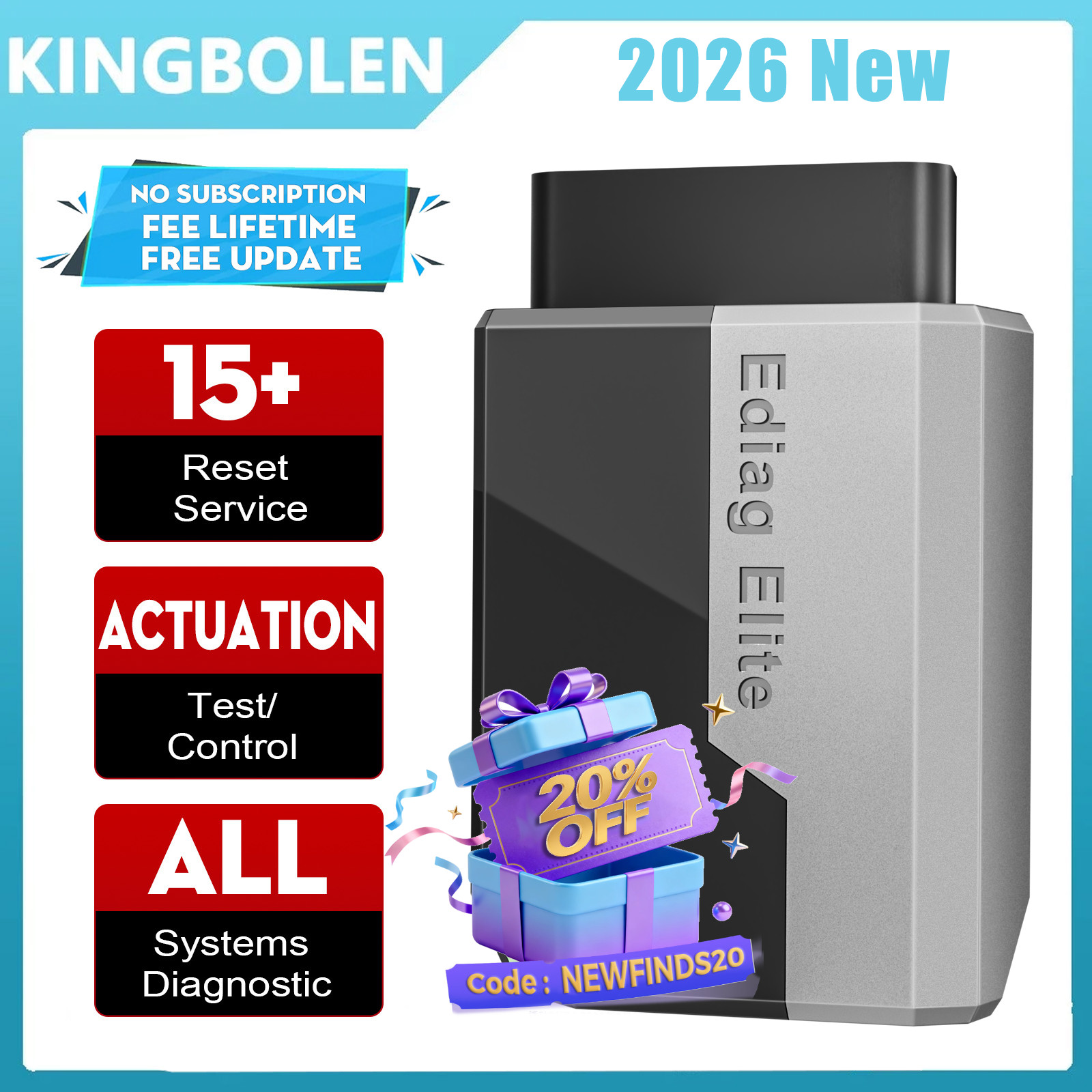 2026 KINGBOLEN EDIAG ELITE Bidirectional All System Diagnostic Tool OBD2 Scanner