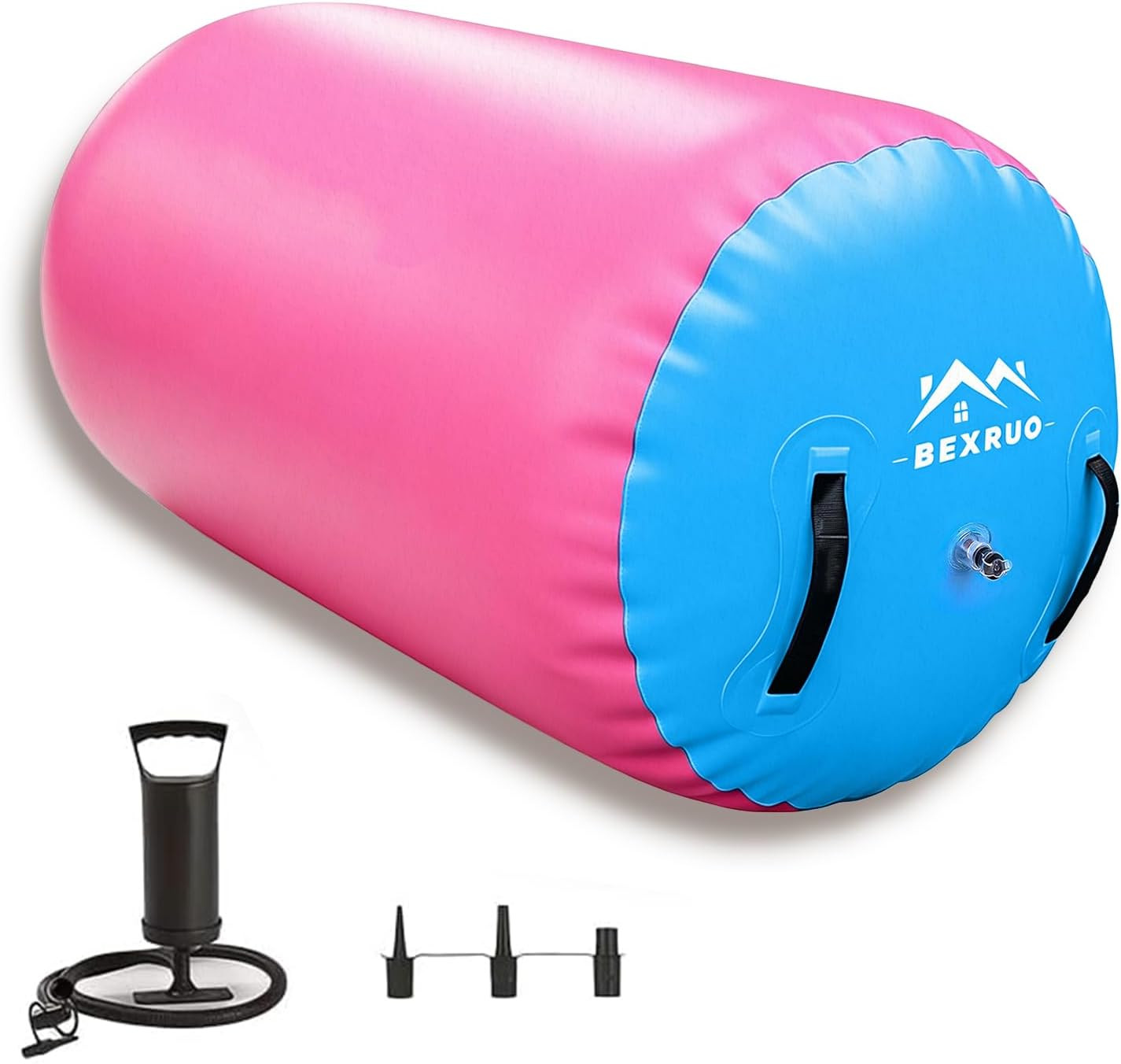 Gymnastics Air Barrel Roller, Inflatable Tumbling Roller Air Mat, Ergonomic Yoga