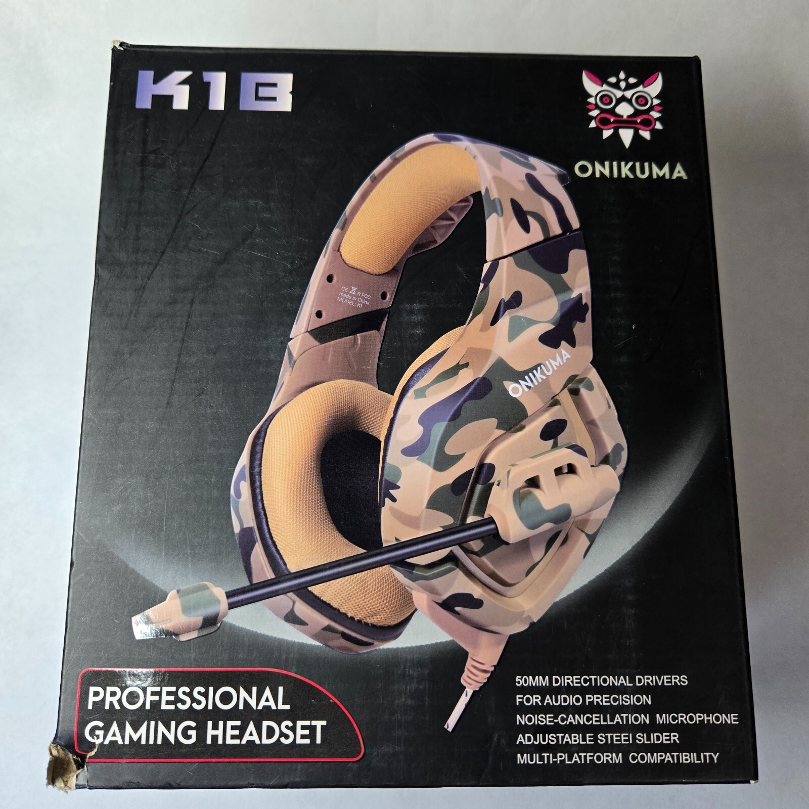 ONIKUMA K1 - B Stereo Bass Surround Wired Gaming Headset with Mic CAMO