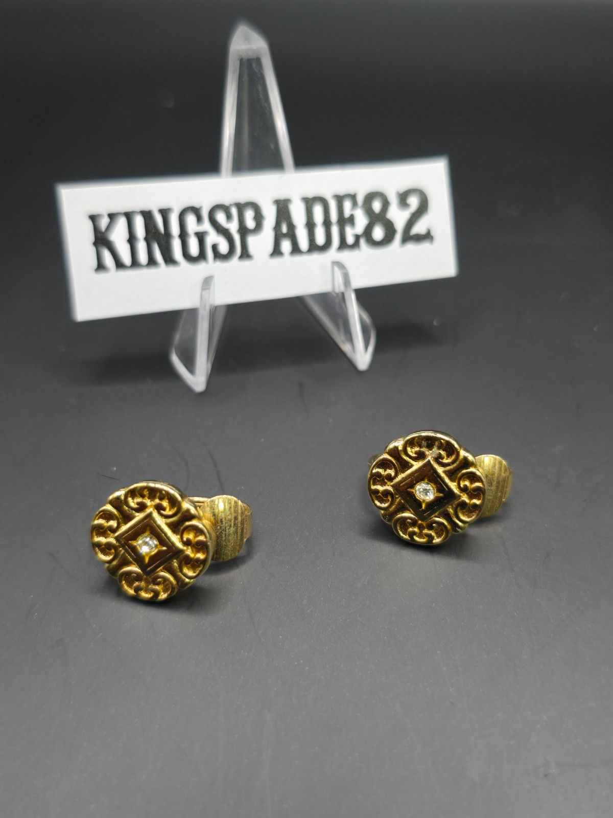 Goldtone Rhinestone Pierced Earrings
