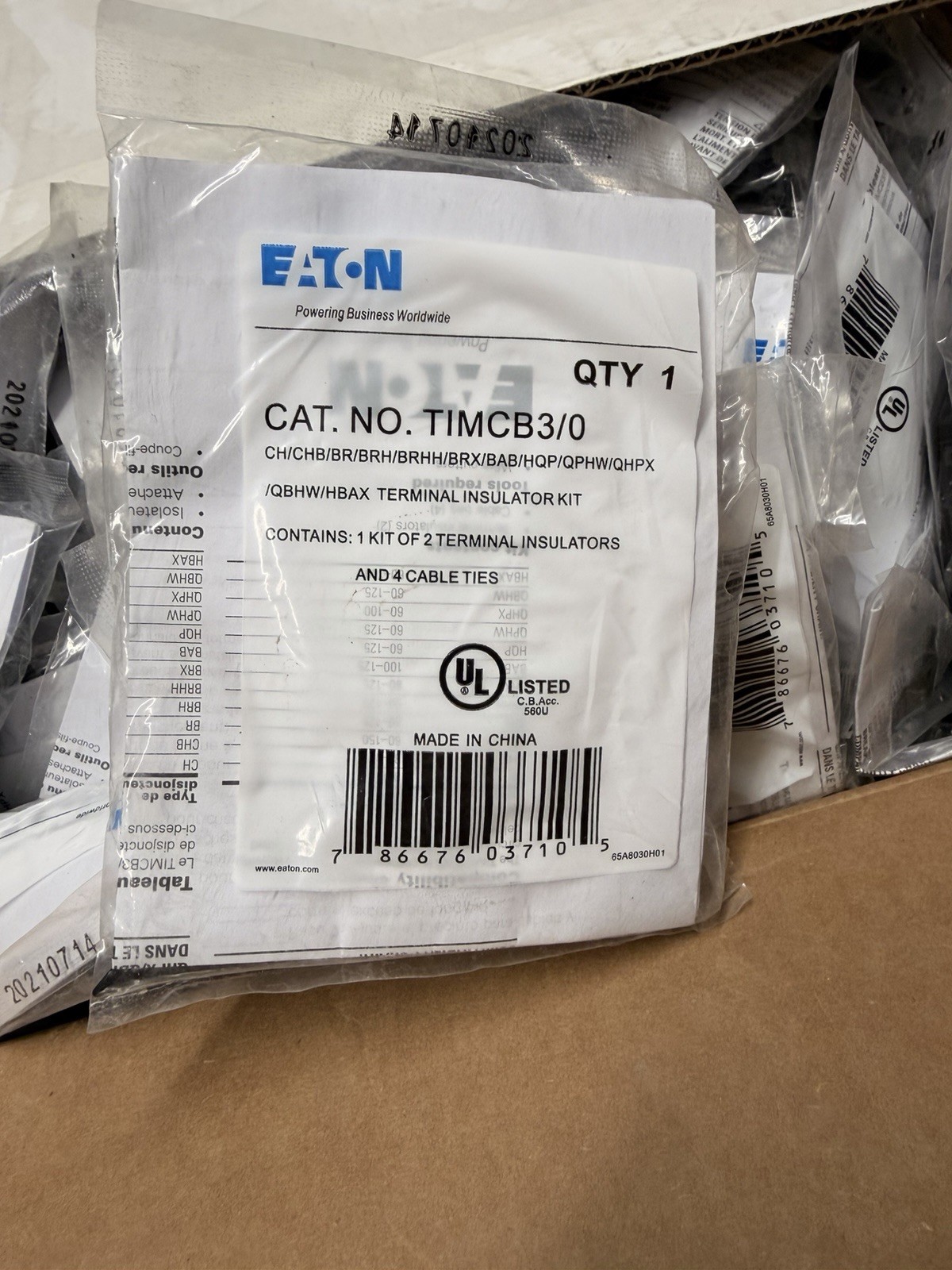 Eaton TIMCB3/0 Terminal Insulator Kit CH BR BAB HQP Breaker NEW
