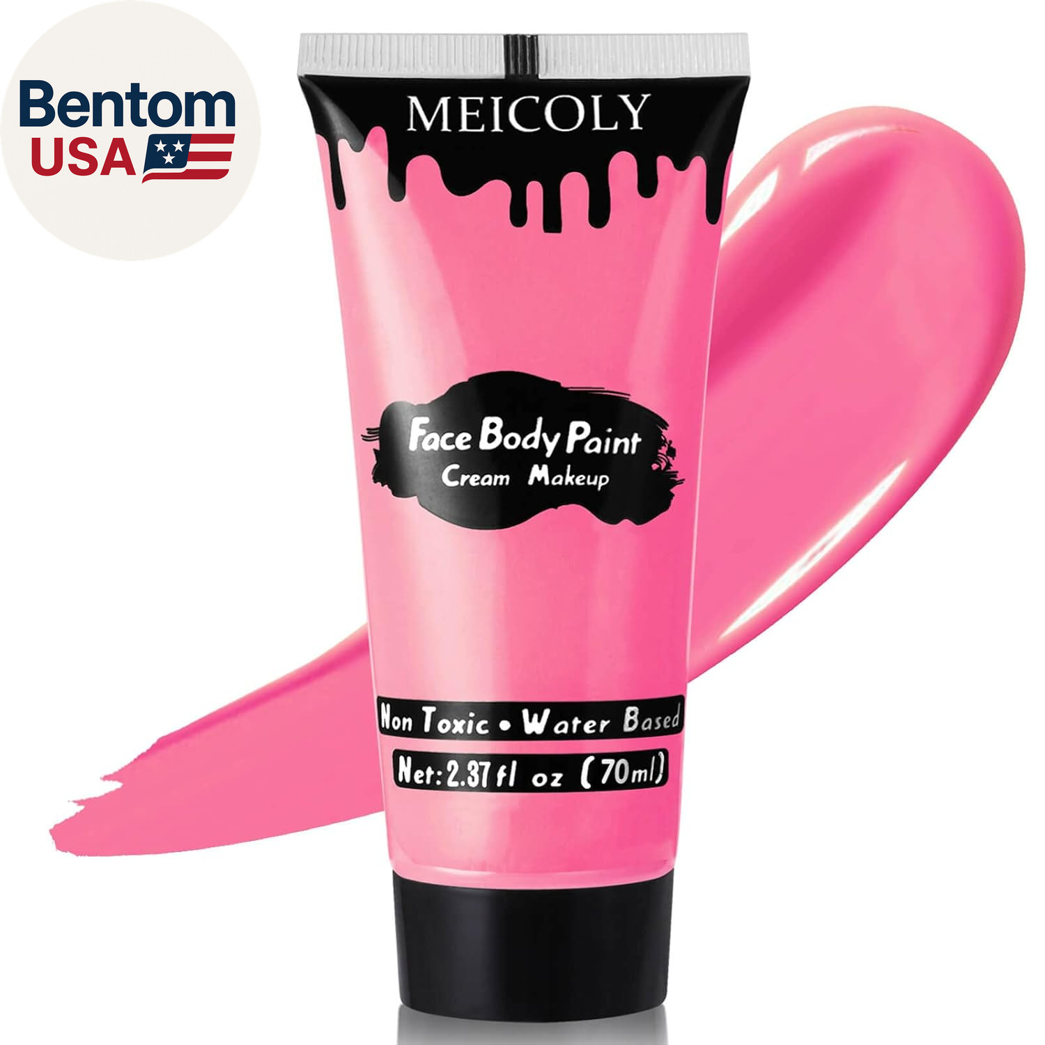Pink Halloween Face Body Paint, 2.37Oz Large Tube Water Based Non-Toxic Body Pai