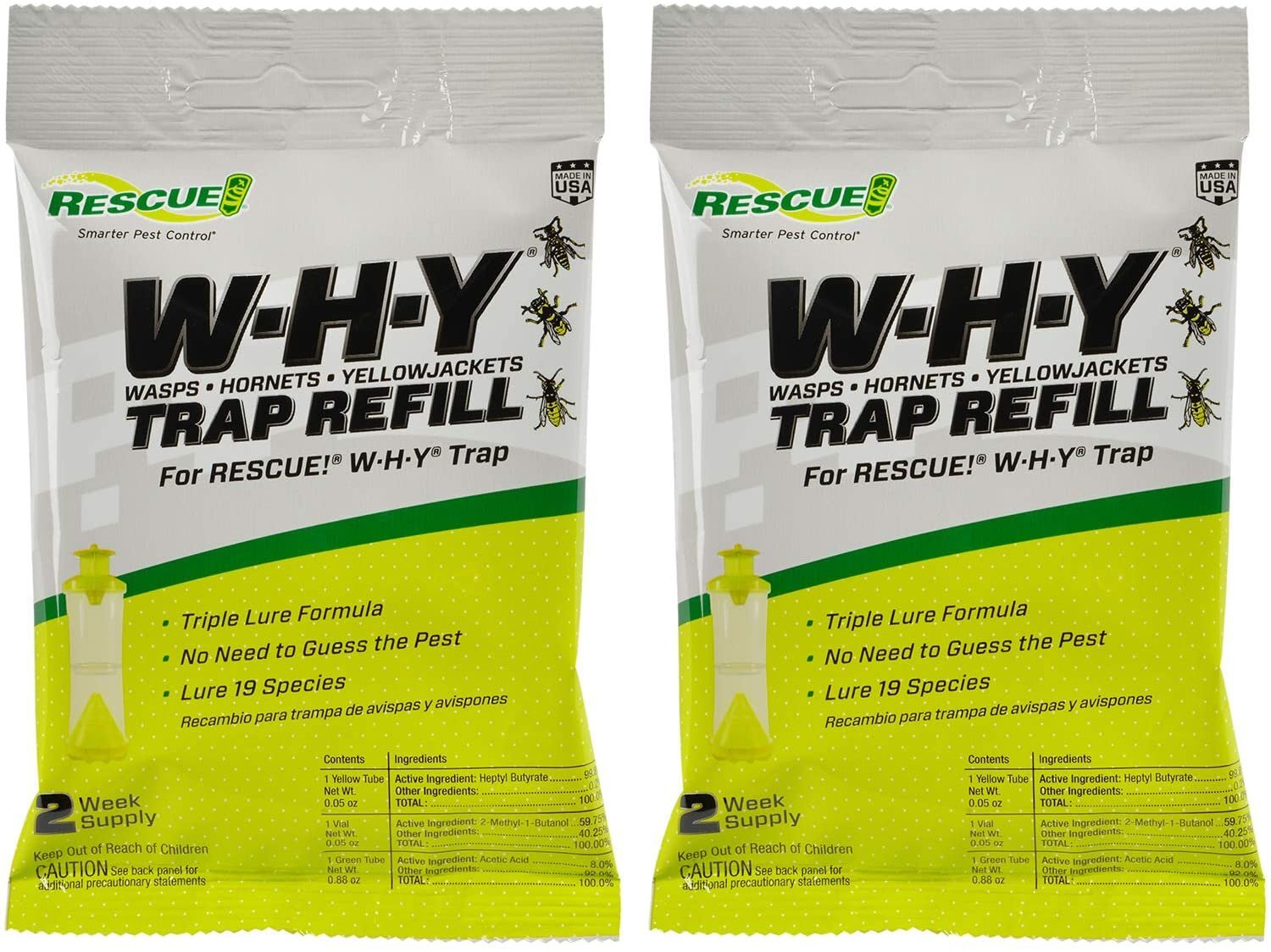 RESCUE! Non-Toxic Wasp, Hornet, Yellowjacket Trap (WHY Trap) Attractant...