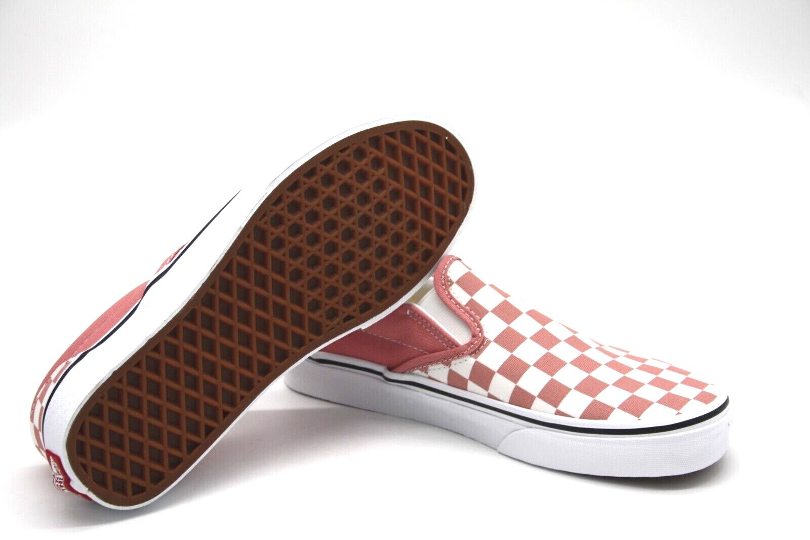 Vans Classic Slip On (Checkerboard) Rosette True White Womens SNEAKER