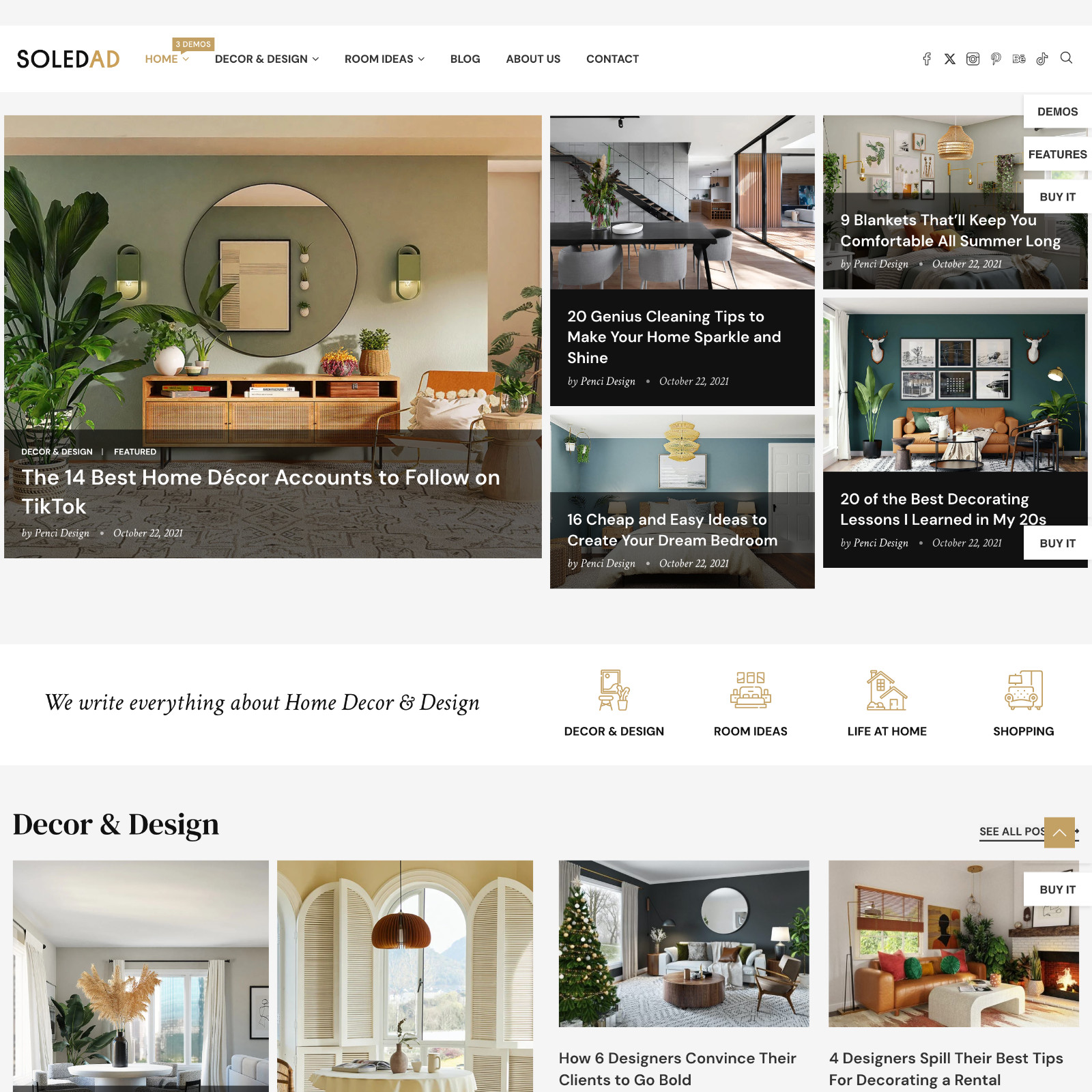 Home Decor Websites Design for Sale with Free VPS Web Hosting