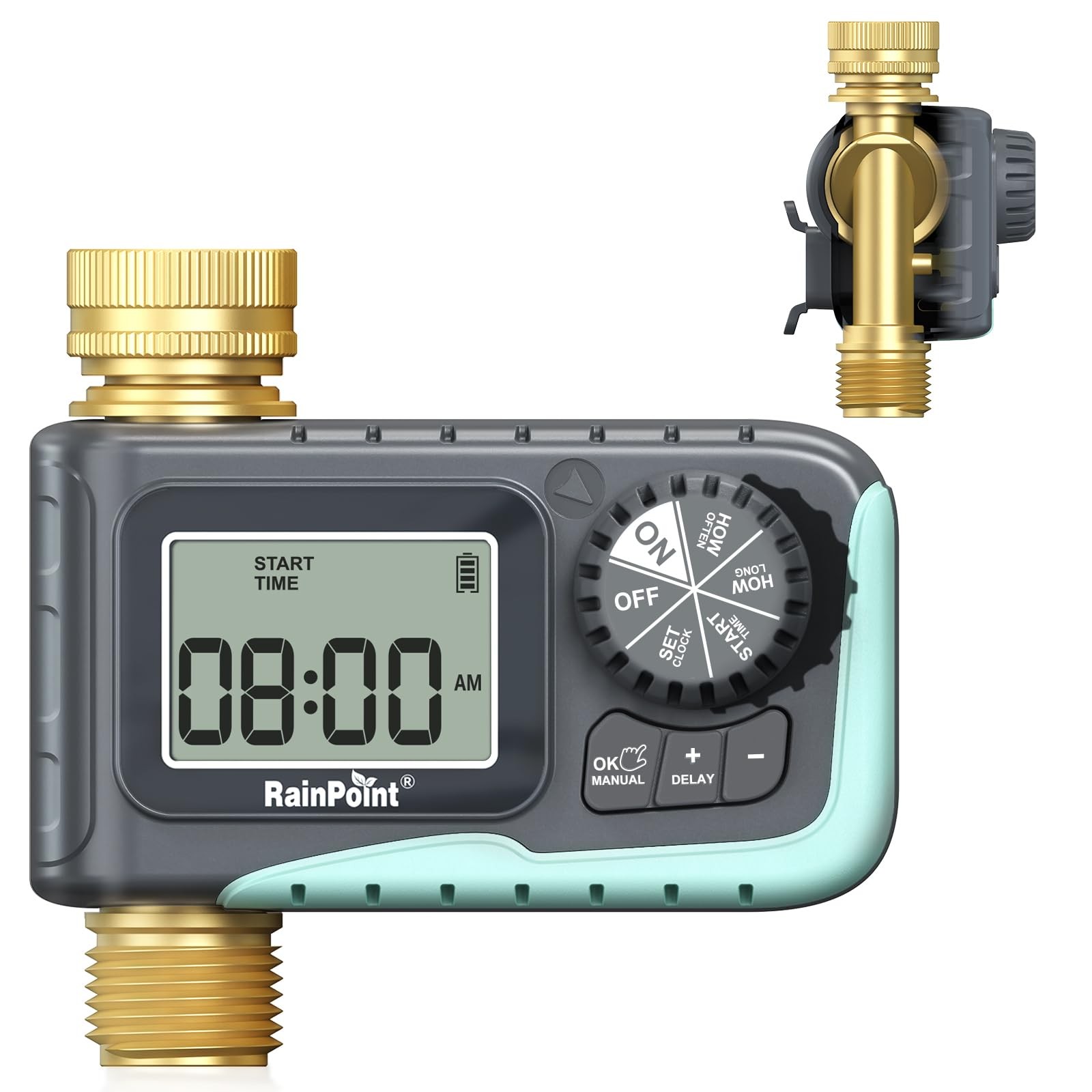 Rainpoint Sprinkler Timer 100 Metal Pipe Water Timer For Hose Programmable Hose