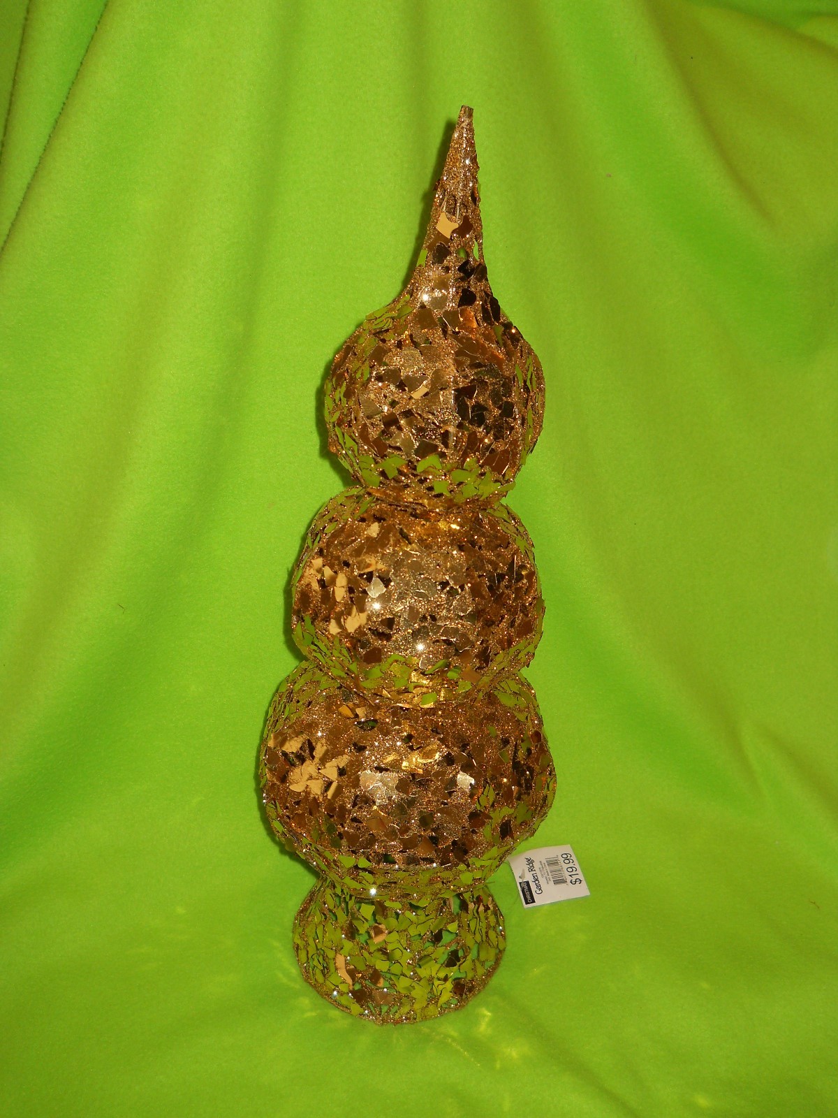 * NEW ~ Gold Mosaic Three Finial ~ 23 " Tall ~ MSRP $19.99 ~ Tabletop .