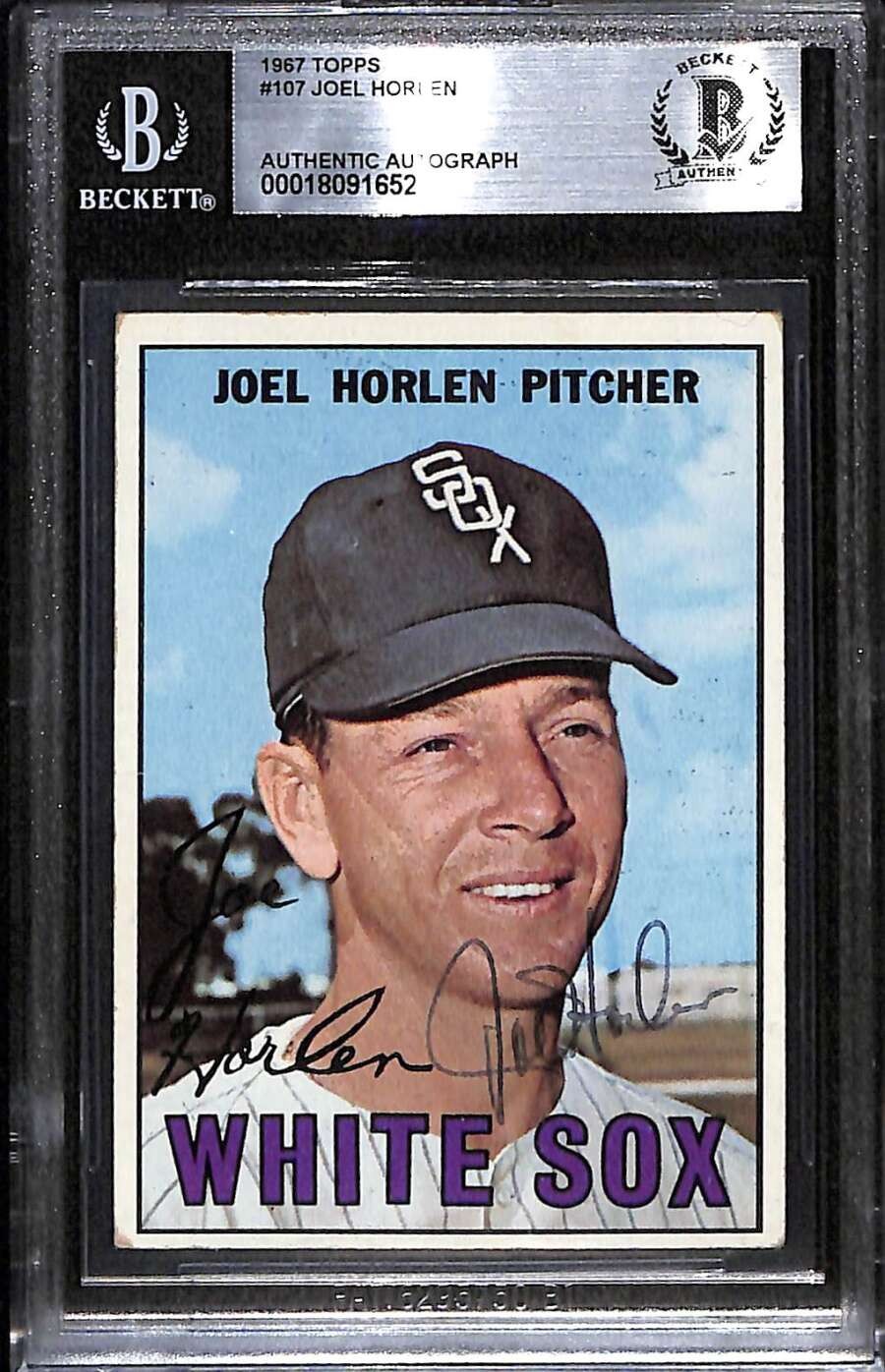 1967 Topps 107 Joel Horlen  BGS Auto Autographed BAS Authentic C99782