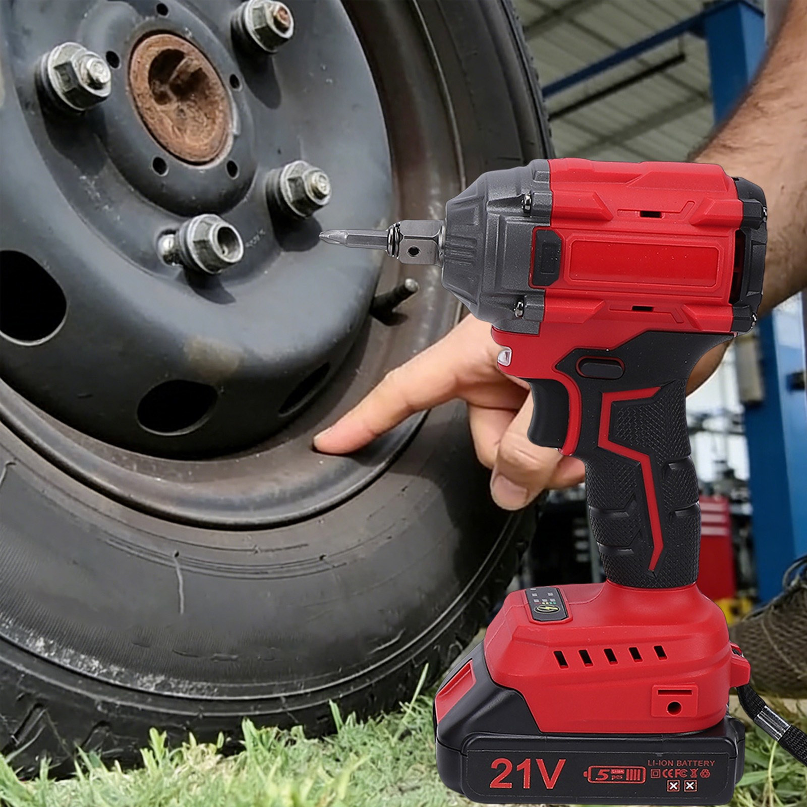 Cordless Impact Wrench and Impact Drill Set with Storage Bag Sockets Drill Bits