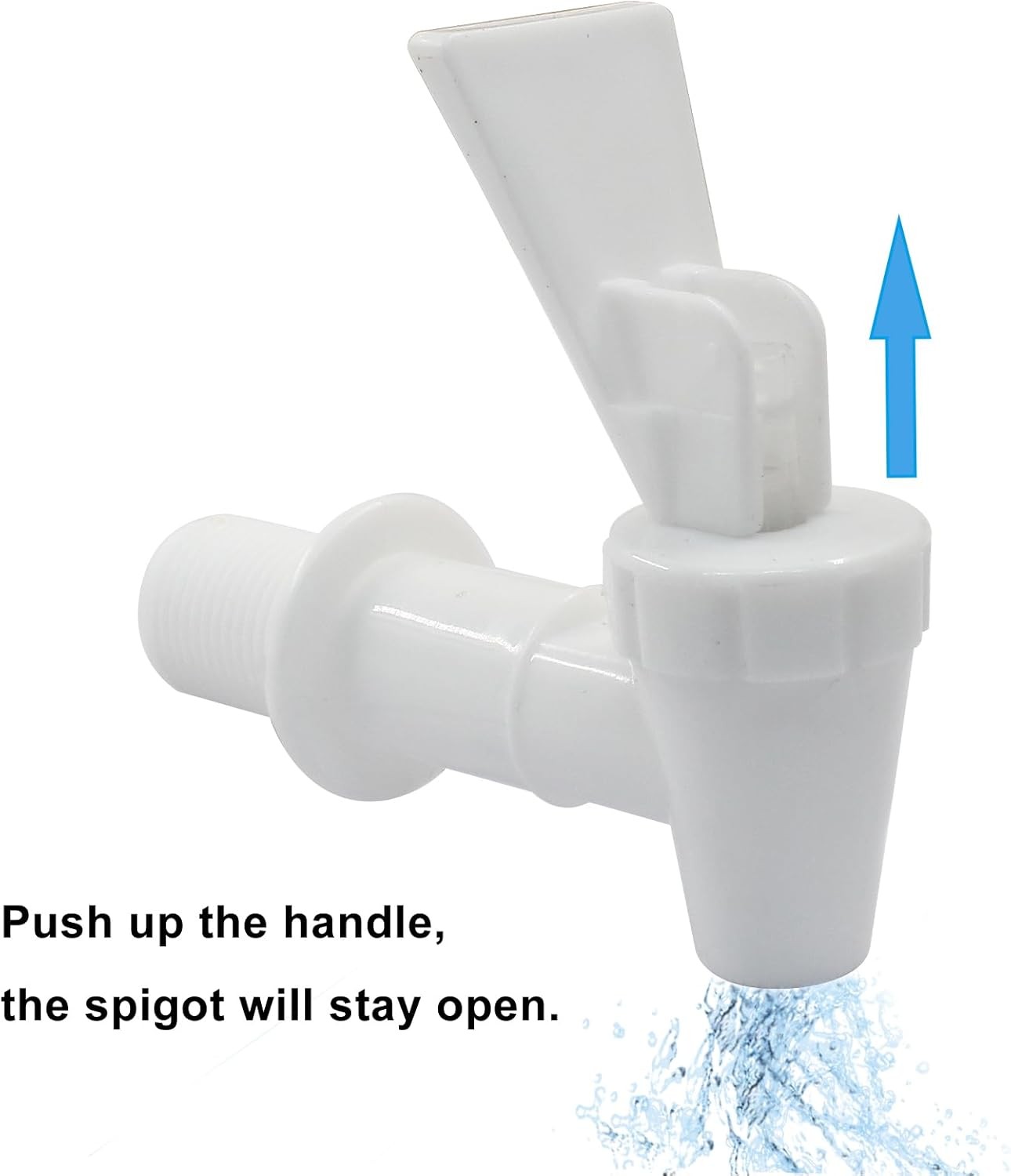 2pcs Replacement Cooler Faucet, Plastic Water Dispenser Tap Set, White