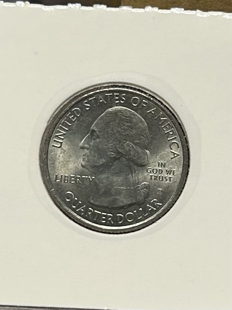 2016 P Shawnee Quarter Die Chips One Looks Like Cat Laying On Rocks One On Head