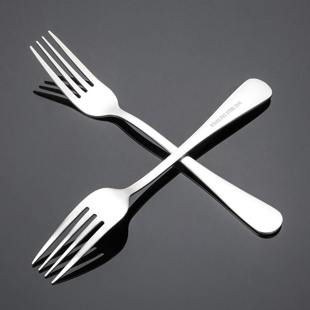 12pc Dinner Forks Set Stainless Steel Silverware Flatware Metal Kitchen Utensils