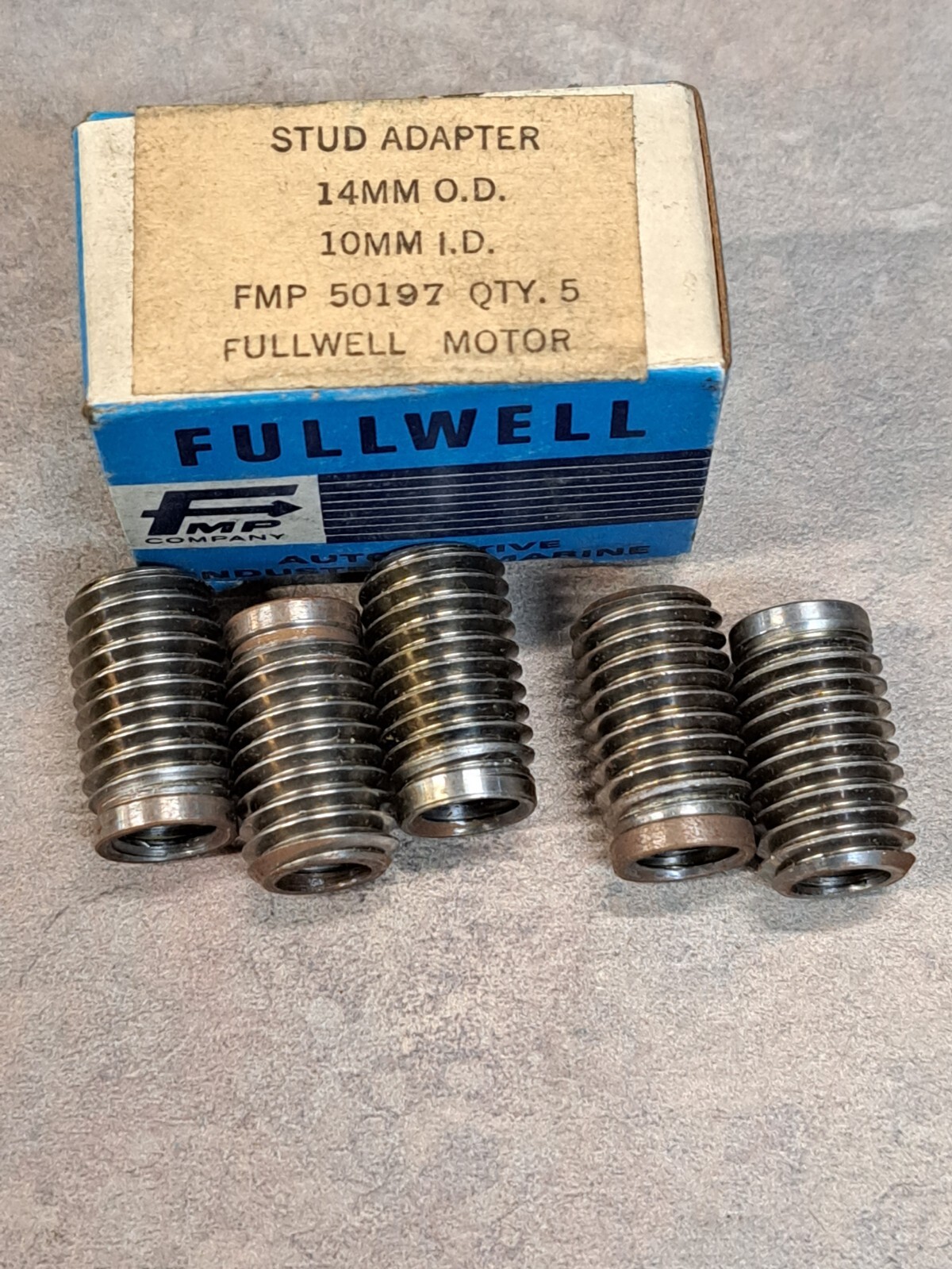 Lot of 5 (One Box) of 14mm OD 10mmID Stud Adapters FMP 50197