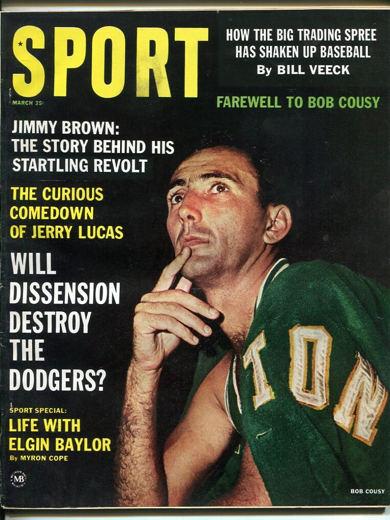 March 1963 Sport Magazine Bob Cousy Celtics No Label NMT 79684
