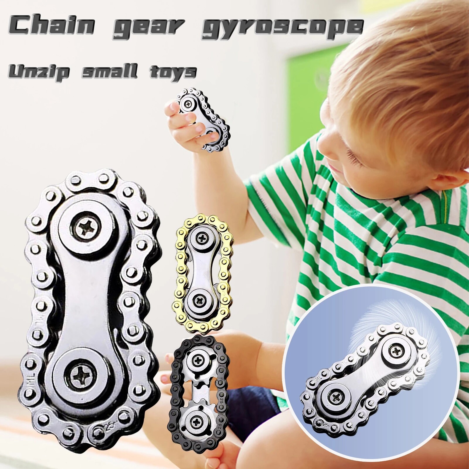 Flywheel Fingertip Toy Stainless Steel Sprockets Fingertip Gyro Sprocket Chains