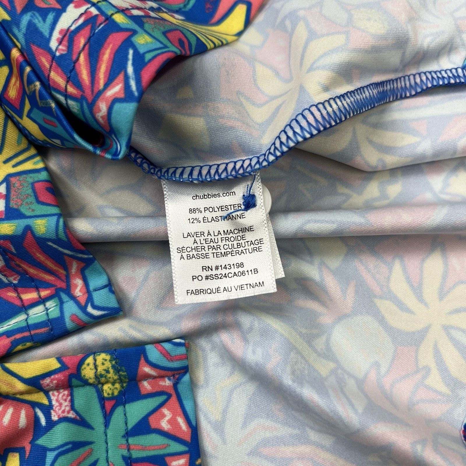 Chubbies Polo Shirt Size Small Mens Multicolor Performance 2.0 Tropical Bunch