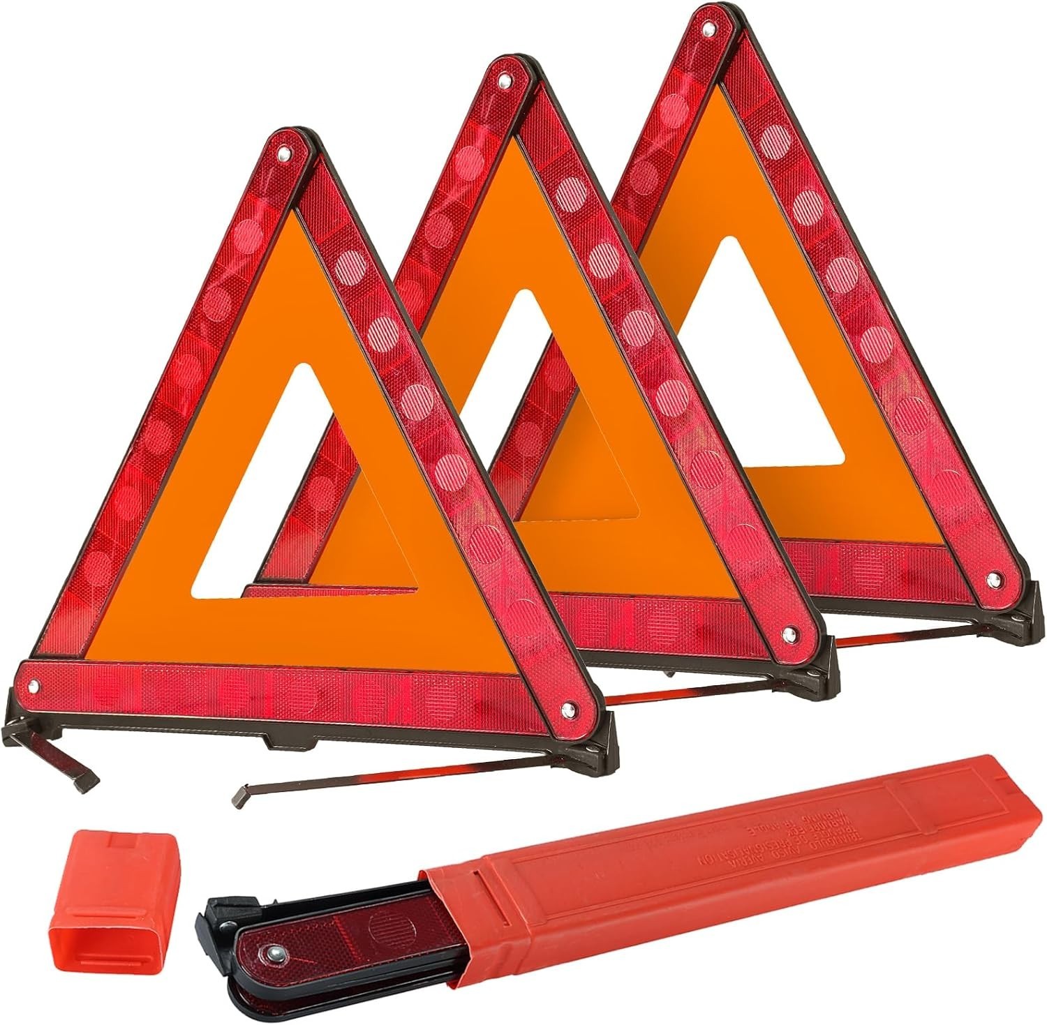 3 Pack Reflective Warning Triangles, Foldable Roadside Emergency Safety Kit