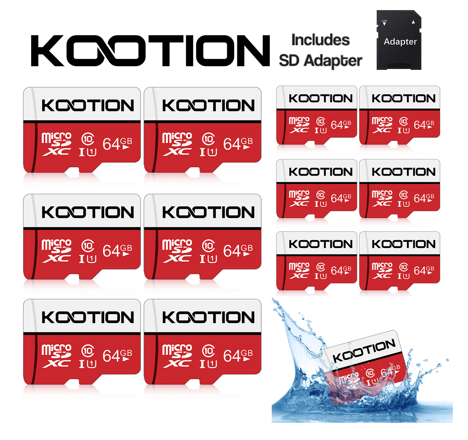 10Pack 64GB Micro SD Card Memory Card SDXC Class 10 TF Flash Card For Camera