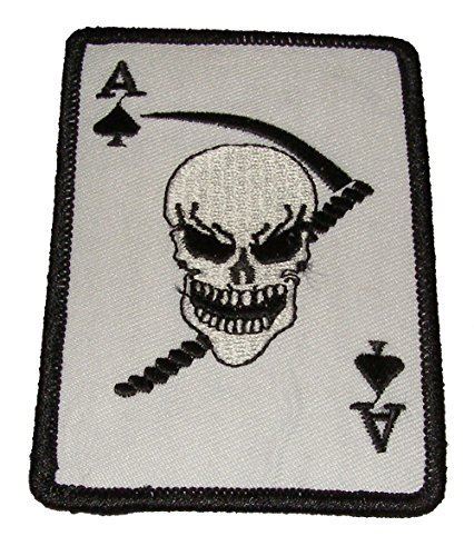 ACE OF SPADES DEATH CARD PATCH SKULL SICKLE VIETNAM JINX SUPERSTITION