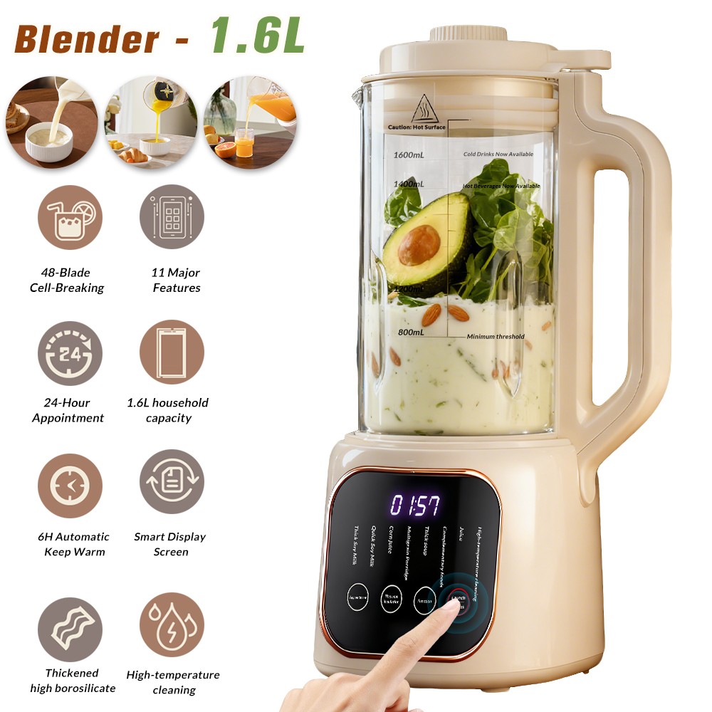 8IN1 Nut Milk Maker Machine 50oz Self-Cleaning Multi-Functional Soy Milk Blender