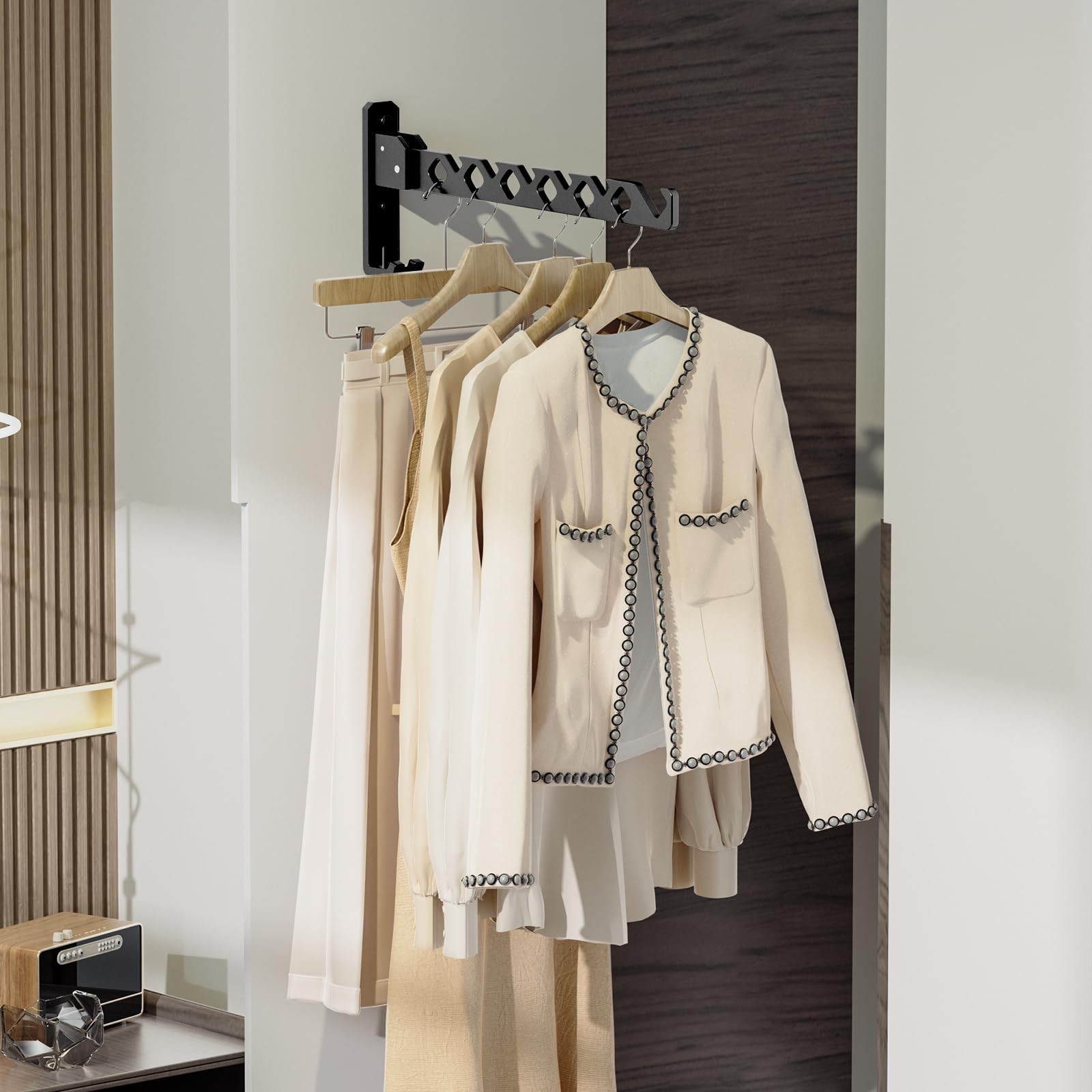 Wall Mounted Clothes Drying Rack, Wall Clothes Hanger Foldable, Laundry Hange...