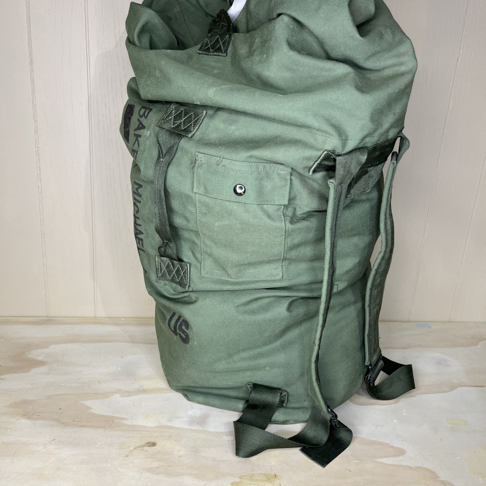 Military Duffle Bag US OD Green Nylon Sea Bag Carry Straps Army Duffel 36”