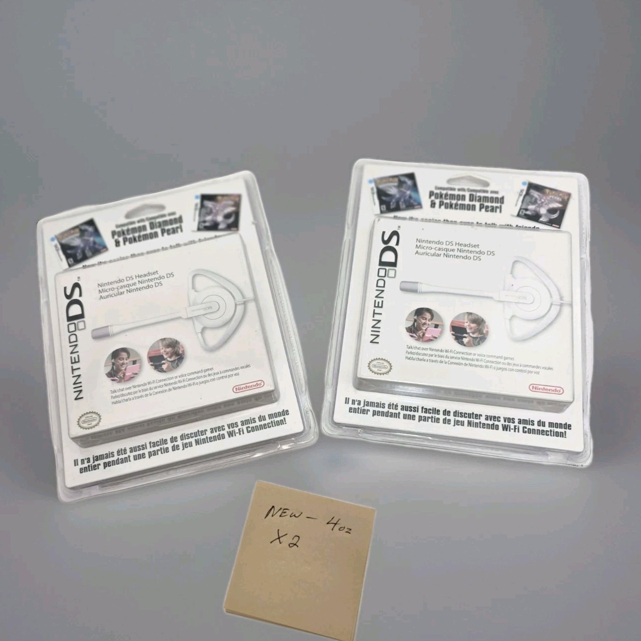 Lot of 2 - Nintendo Official White Ear-Hook Headsets for Nintendo DS - Brand New
