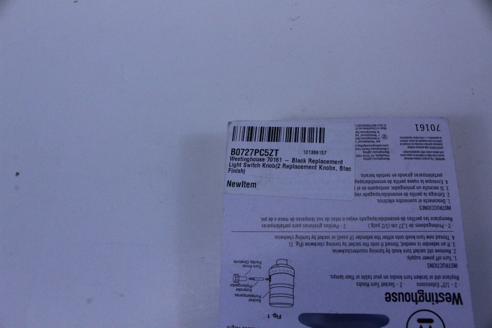Westinghouse 70161 Black Replacement Light Switch Knob 2 in Pack