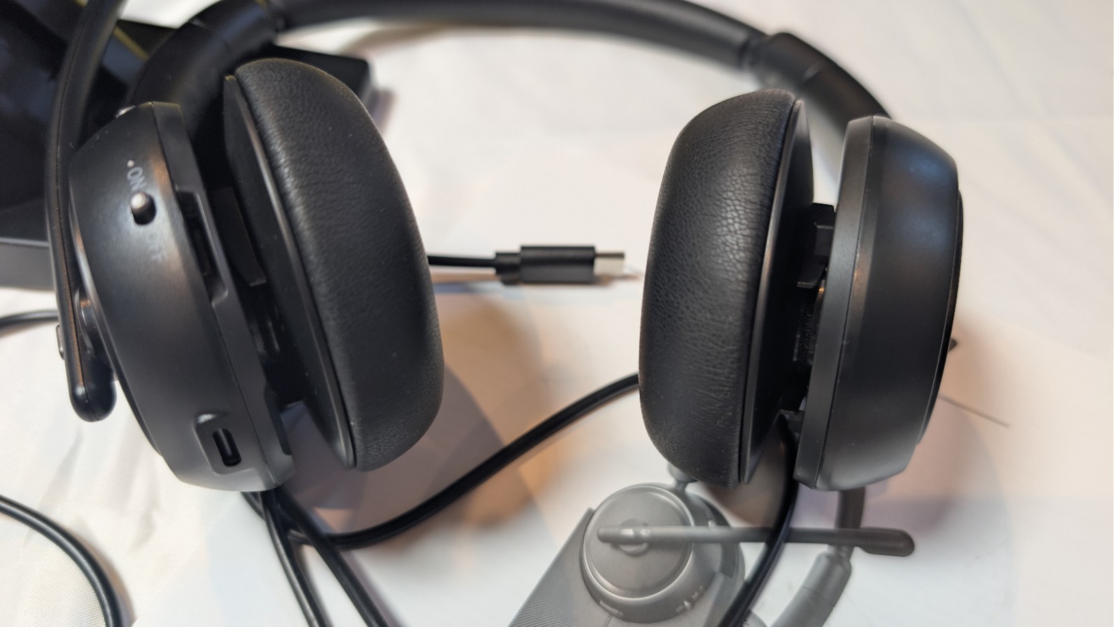 Waxop Wireless Headset For Work With Microphone And Noise Cancelling Black