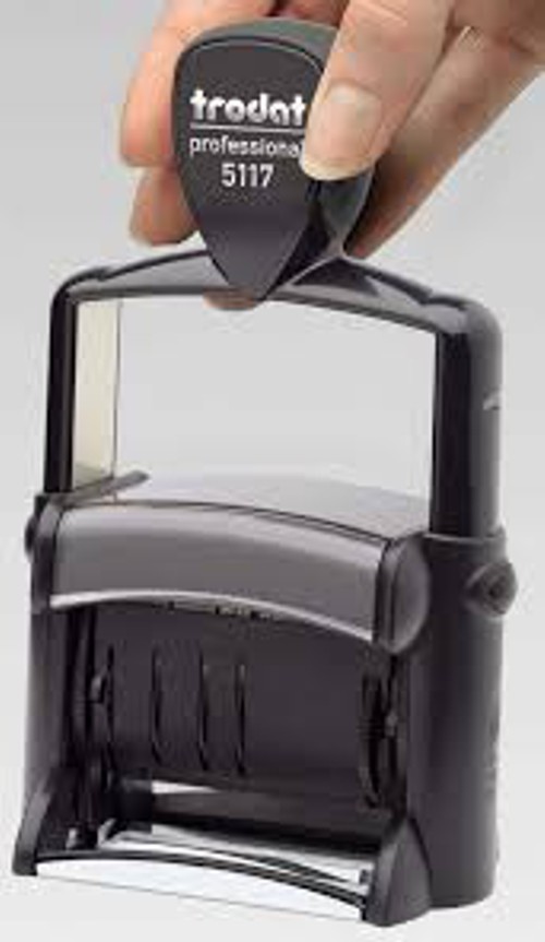 Trodat 5117 PR4 Professional 12-Message Stamp, Dater, Self-Inking, RED Imprint