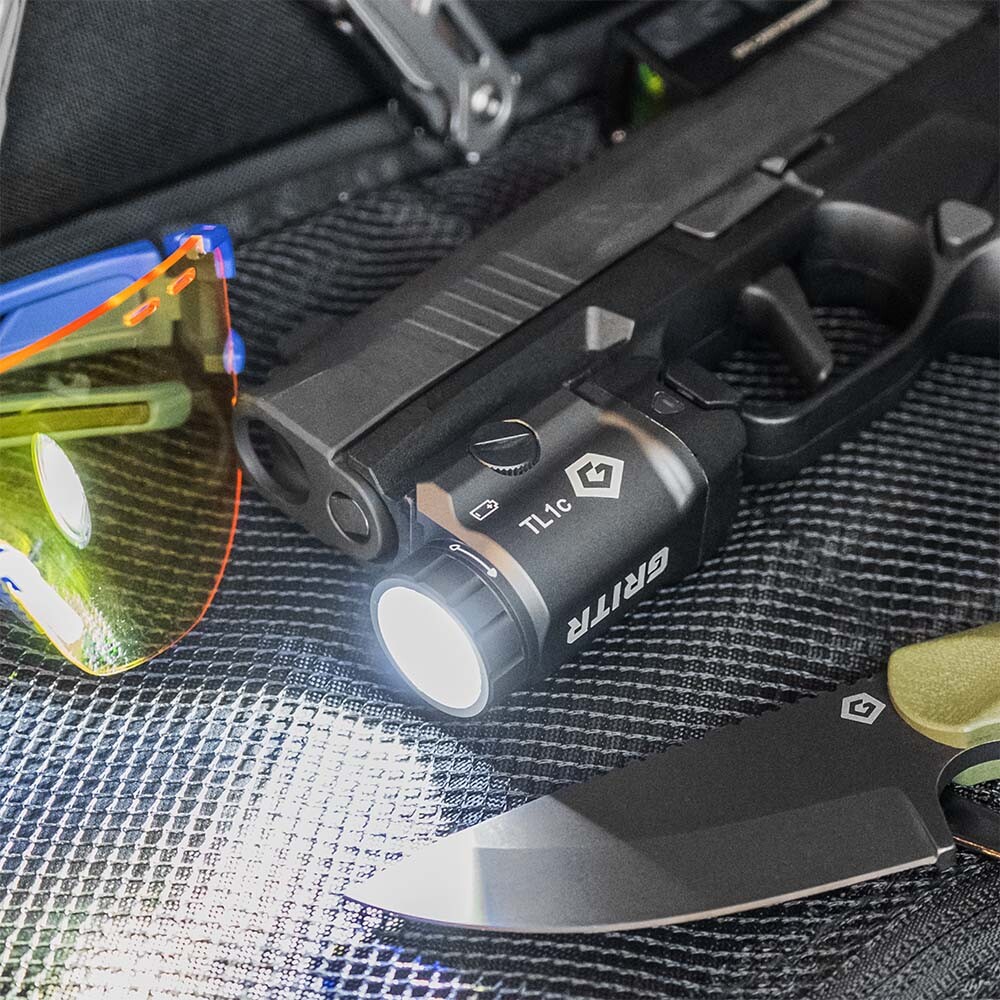GRITR Compact Weapon Light w/ Tungsten Finish for Pistols & Rifles