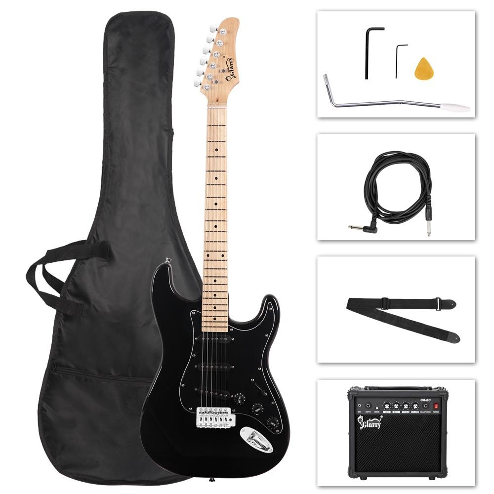 Glarry 39" Full Size Electric Guitar with Amp Case & Accessories Pack Beginner