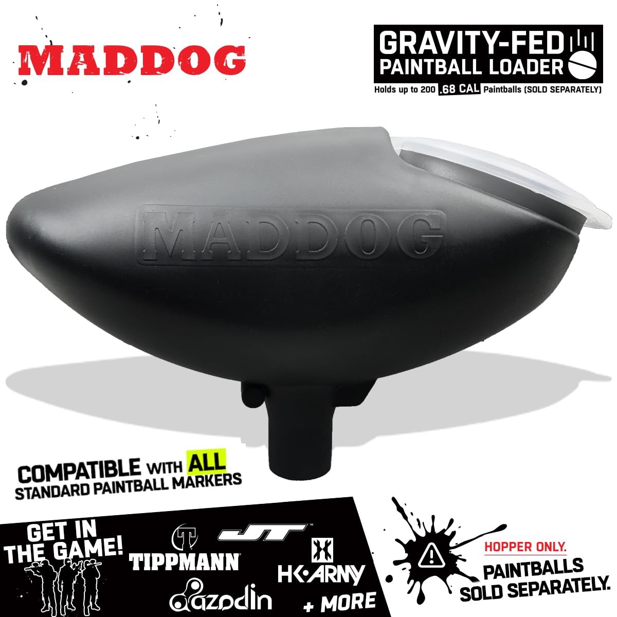 200 Round Paintball Loader - .68 Cal Gravity-Fed Hopper | Universal Marker Ac...
