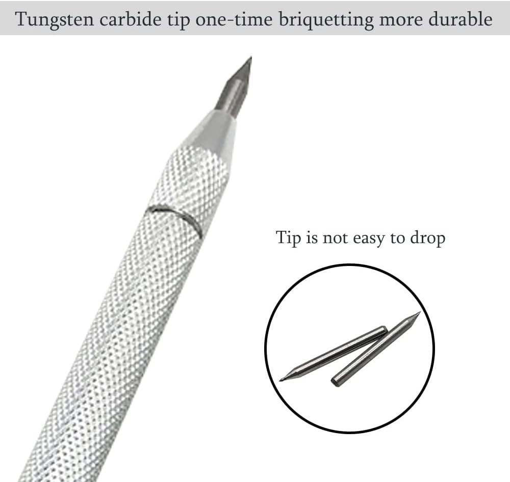 2-Pack Tungsten Carbide Scriber Set with 12 Replacement Tips & Magnetic Closure